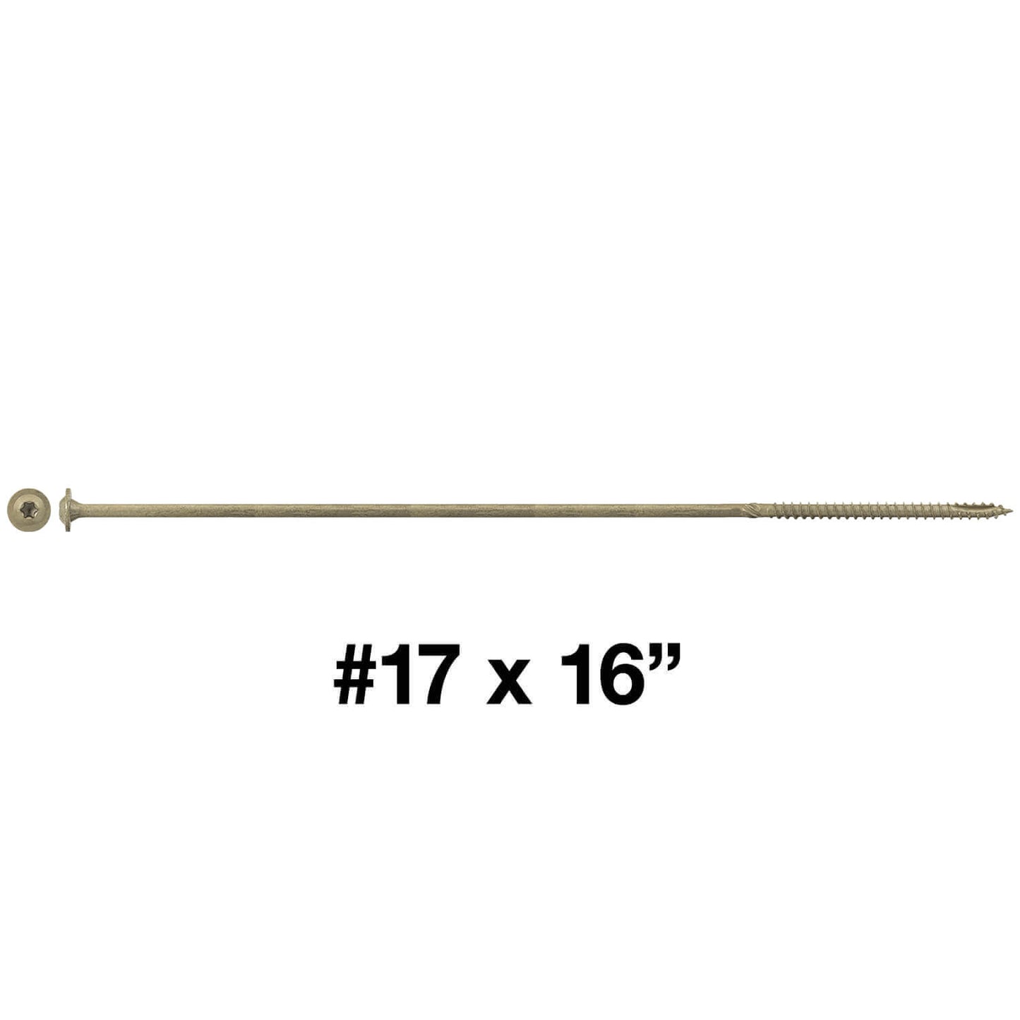 #17 Construction Lag Screw Exterior Coated Torx/Star Drive Heavy Duty Structural Lag - Modified Truss Washer Head