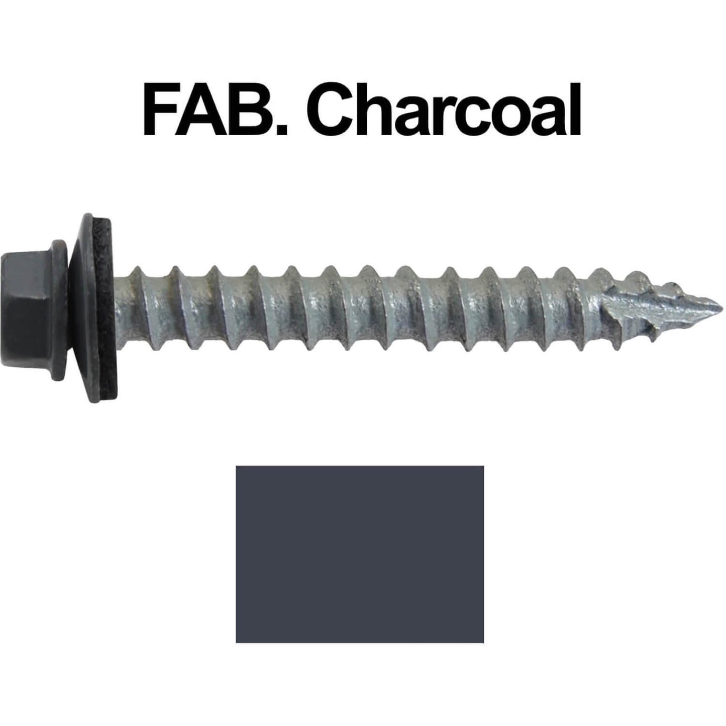 #14 x 2" Metal ROOFING SCREWS - Hex Washer Head - Self starting/self tapping - EPDM washer. Colored head.