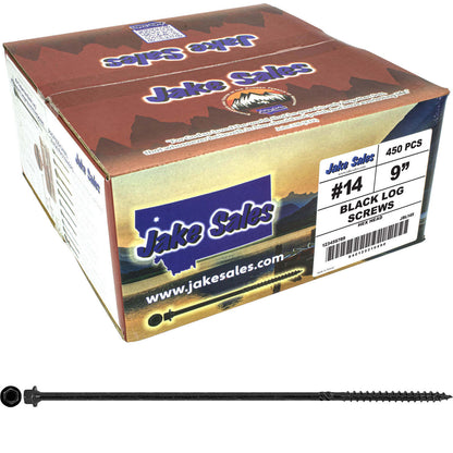 #14 Heavy-Duty Black Timber, Log & Structural Wood Screws - Exterior Coated - Use for Fastening Ledger Boards, Large Timbers, Logs and more.