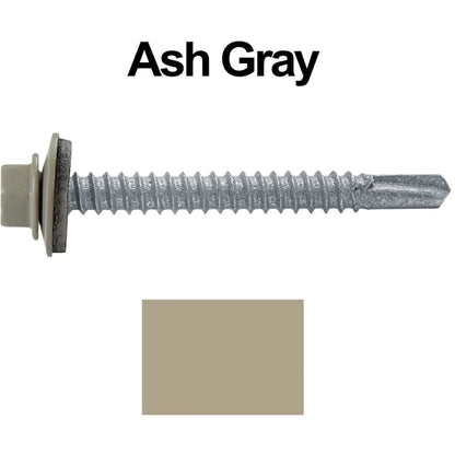 #12 x 2" Metal to Metal Type #3 Metal Roofing Screws - Hex Head Drill Point - 9/16" EPDM Washer.