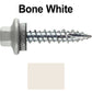 10 x 1" - STAINLESS HEX / ZINC Sheet Metal Roof Screw. Self starting metal to wood siding screws. EPDM washer. Colored head.