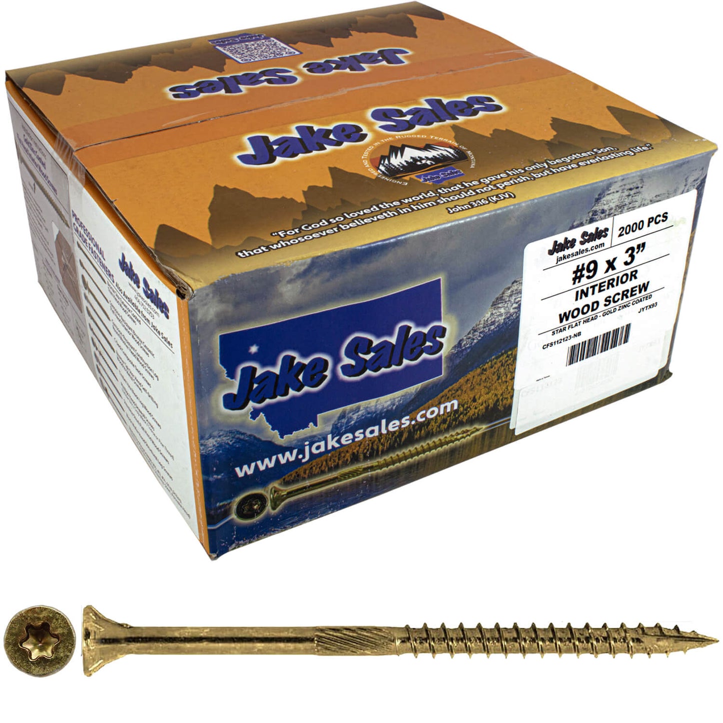 #9 Yellow Zinc Coated General Purpose Wood Screws. Torx/Star Drive Head - Multipurpose Torx/Star Drive Wood Screws