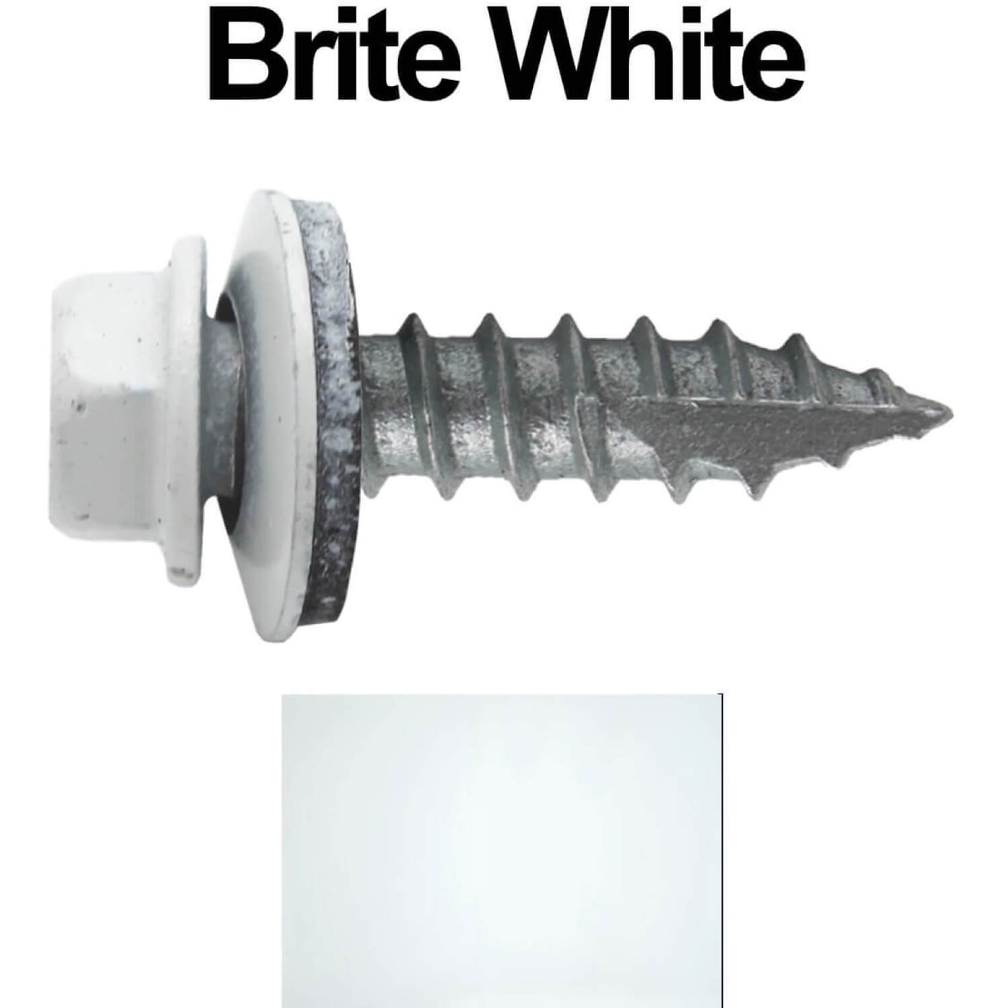 #14 x 1"  Metal ROOFING SCREWS - Hex Washer Head - Self starting/self tapping - EPDM washer. Colored head.