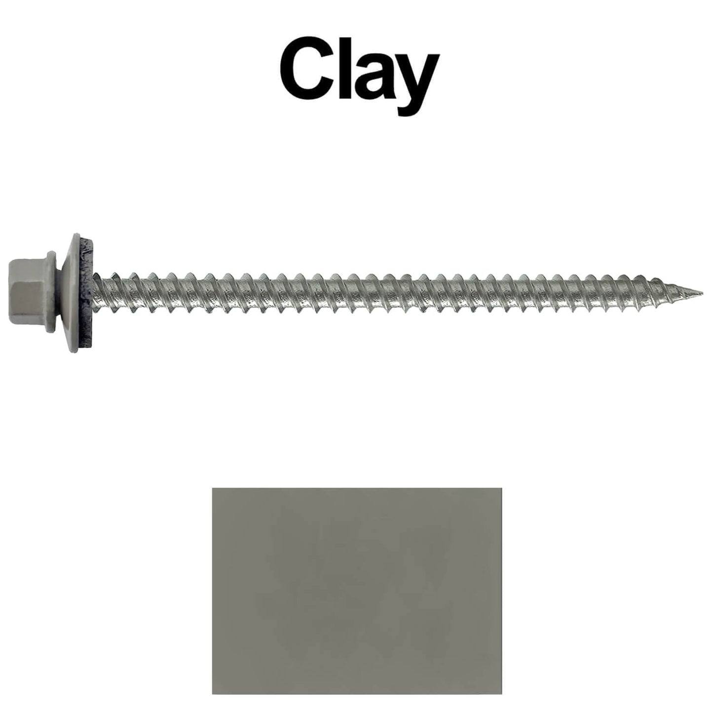 #9 x 3" Stainless Steel Metal Roofing Screws - Hex Washer Head - Self starting/self tapping - EPDM washer. Colored head.