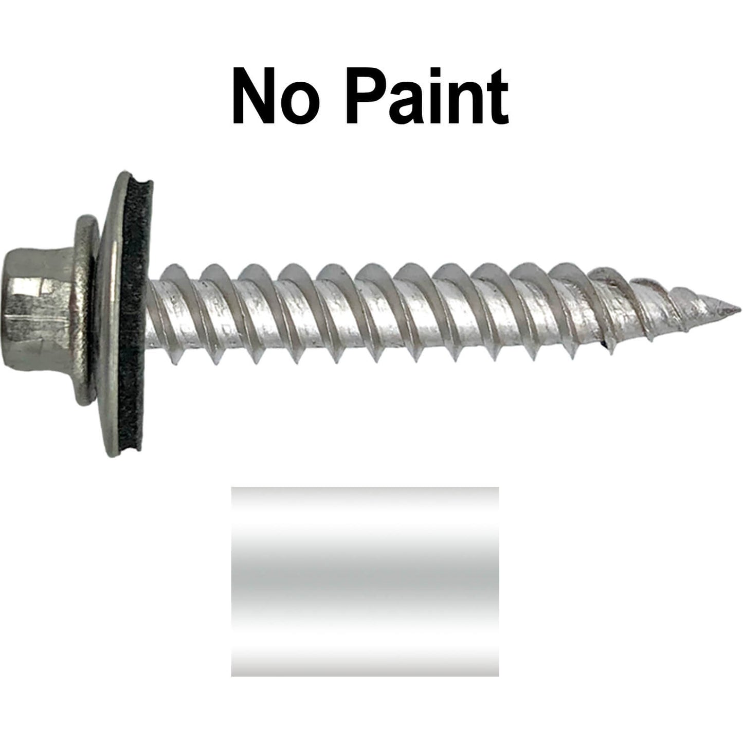 12 x 1-1/2" Stainless Steel Metal Roofing Screw - Hex Washer Head - Self starting/self tapping - EPDM washer. Colored head.