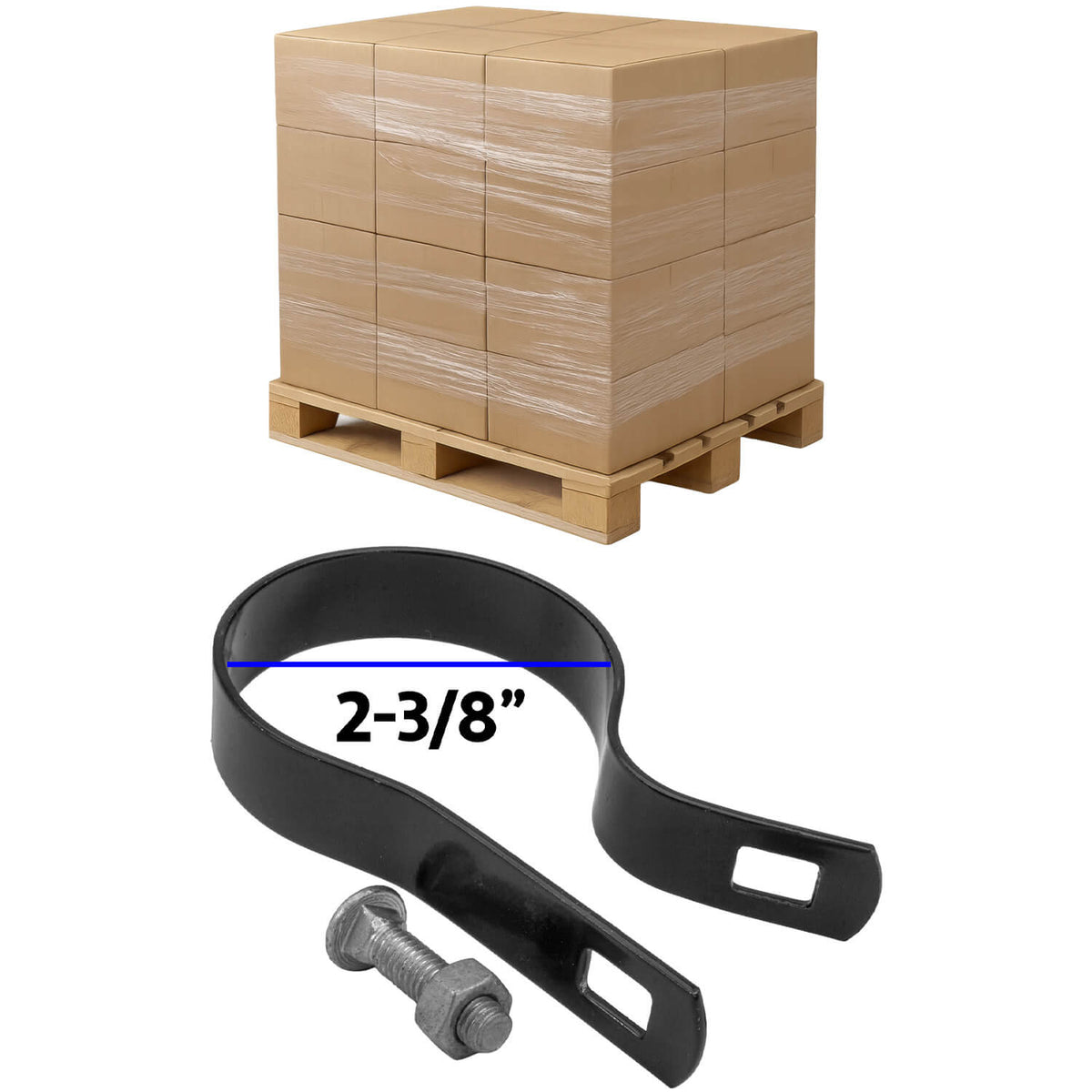 Tension Bands for Chain Link Fence -  BLACK Powder Coated Chain Link Tension Band