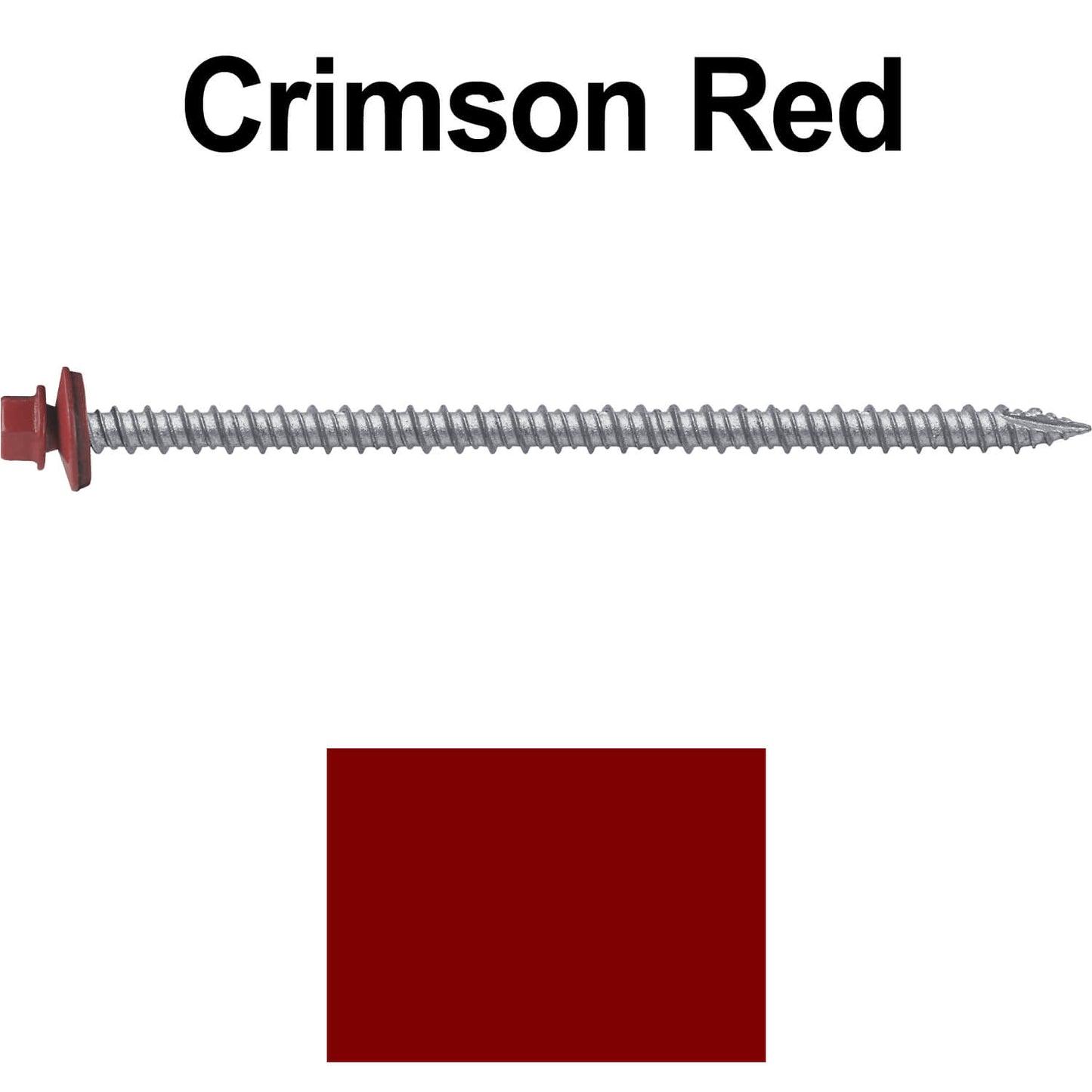 #10 x 4" Metal ROOFING SCREWS - Hex Washer Head - Self starting/self tapping - EPDM washer. Colored head.