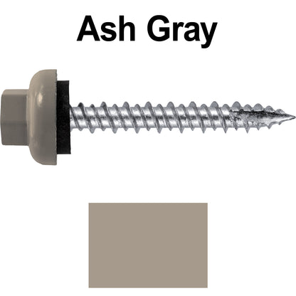 10 X 1-1/2" HI-LO Zinc Aluminum Cap Metal Roofing Screws - Hex Washer Head - Self starting/self tapping - EPDM washer. Colored head.