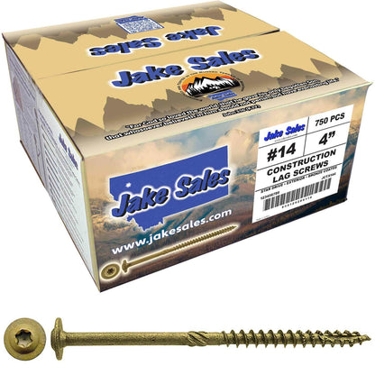 #14 Construction Lag Screws - Exterior Coated Torx/Star Drive Heavy Duty Structural Lag With Modified Truss Washer Head
