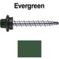 #10 x 1-1/2" Stainless Steel Mini Driller Sheet Metal Roofing Screw - Hex Washer Cap - Self starting metal to wood siding screws - EPDM washer. Colored head.