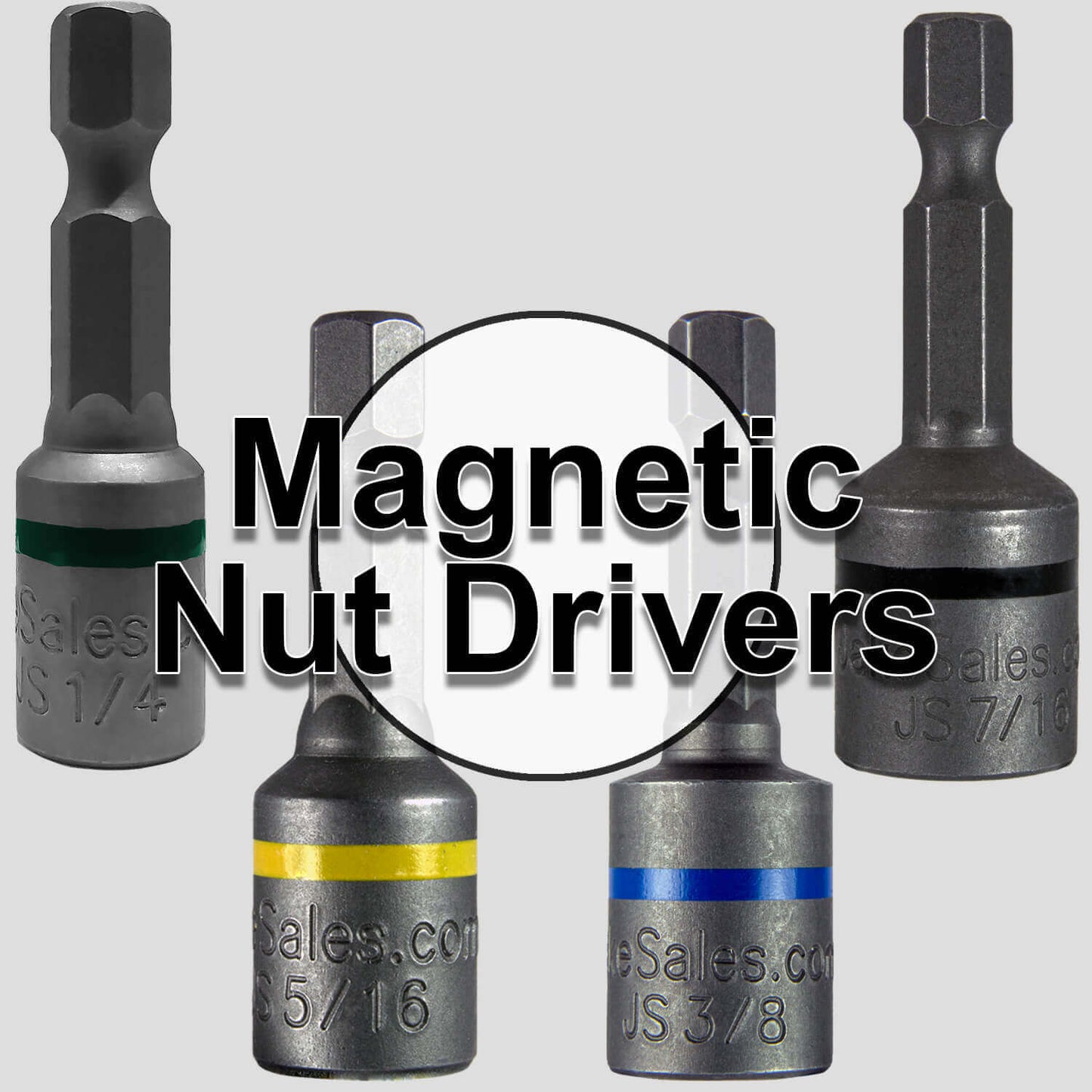 Magnetic Hex Head Driver Bits w/Quick Change Shank - Used for Installing Screws, Nuts, Bolts, etc. - Commonly Used for Metal Roofing Screws