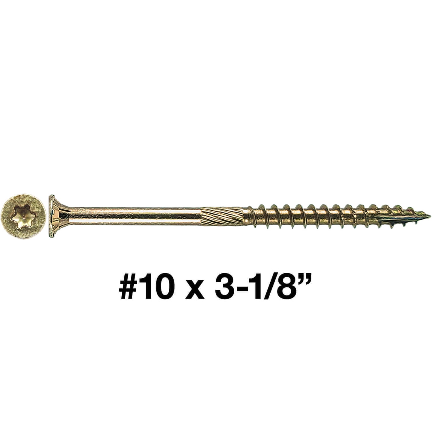 #10 Yellow Zinc Coated General Purpose Wood Screws. Torx/Star Drive Head - Multipurpose Torx/Star Drive Wood Screws