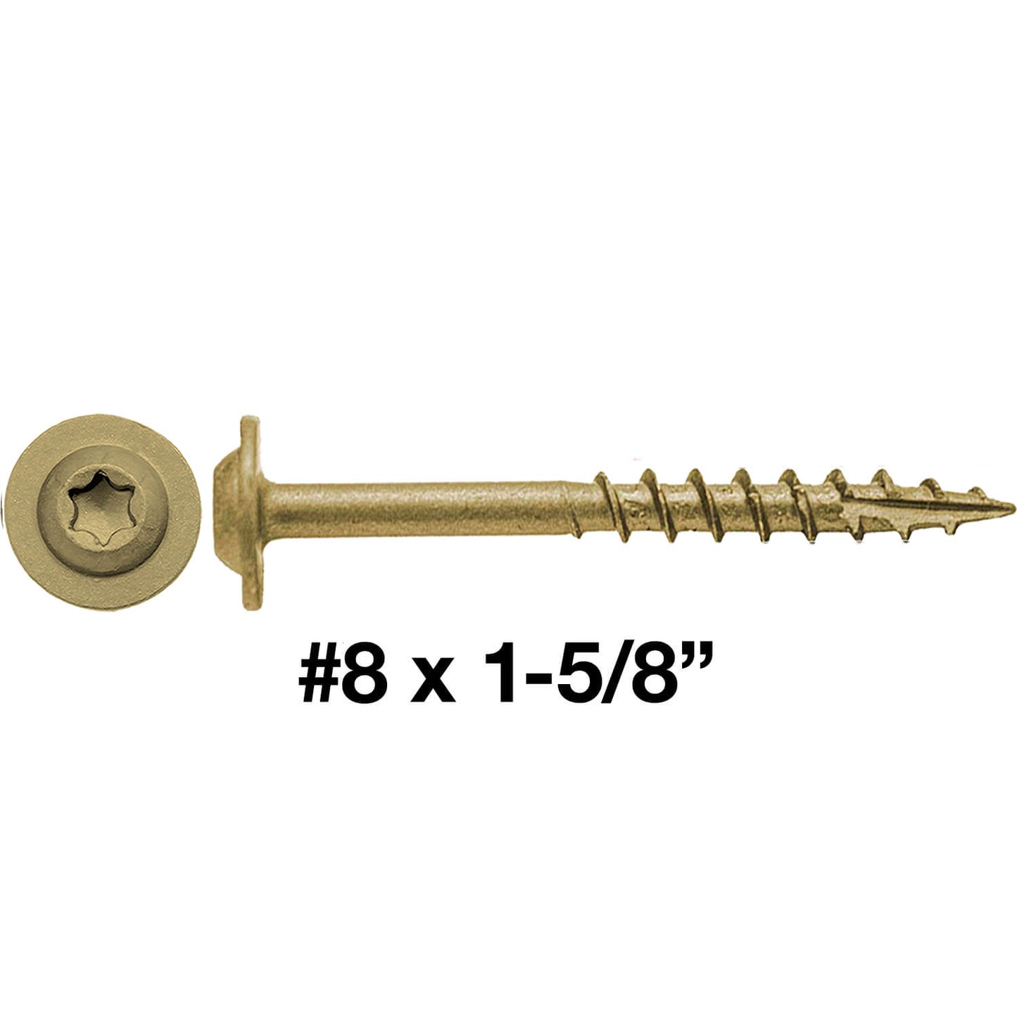 #8 Bronze Star Exterior Coated Modified Truss Head Cabinet Wood Screw Torx/Star Drive Head - Multipurpose Exterior Coated Torx/Star Drive Wood Screws