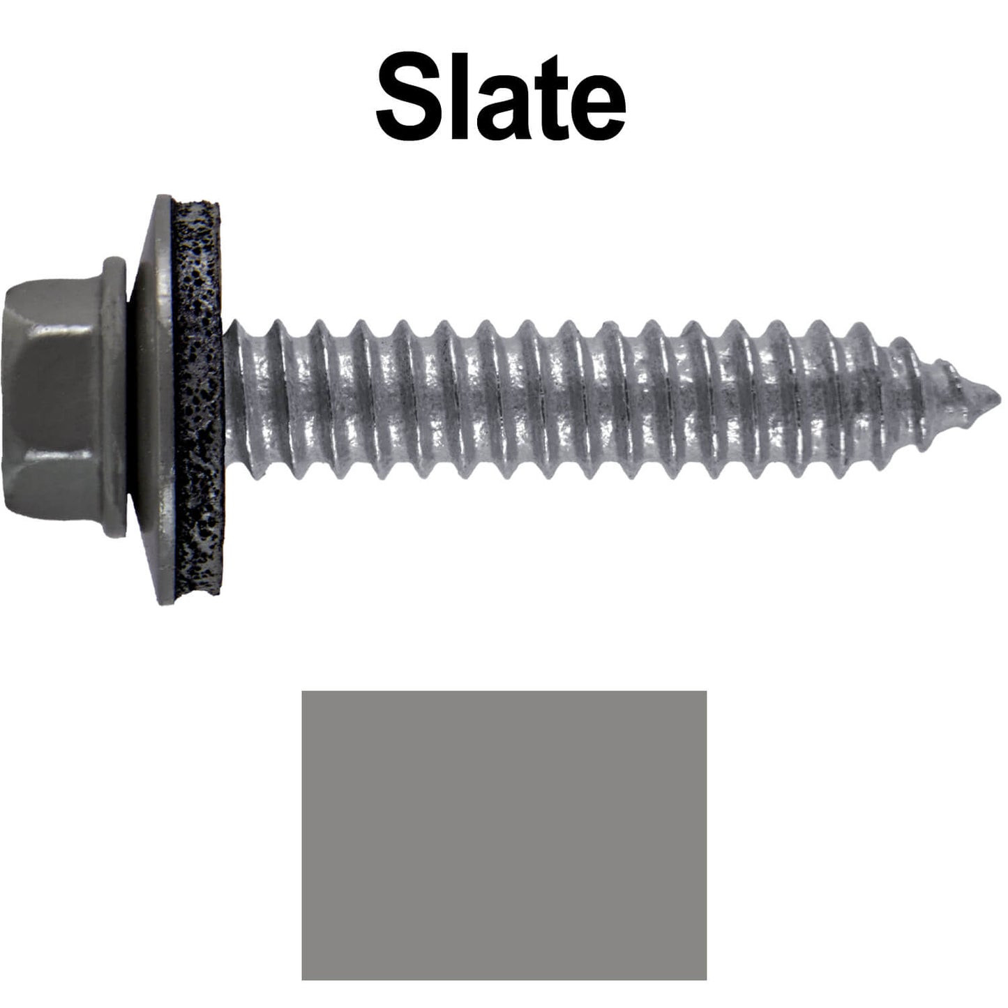 17 x 1-1/2 Metal Roofing Screws - Metal Panel to Metal Purlins and Recovery Screws - Hex Washer Head - EPDM washer.