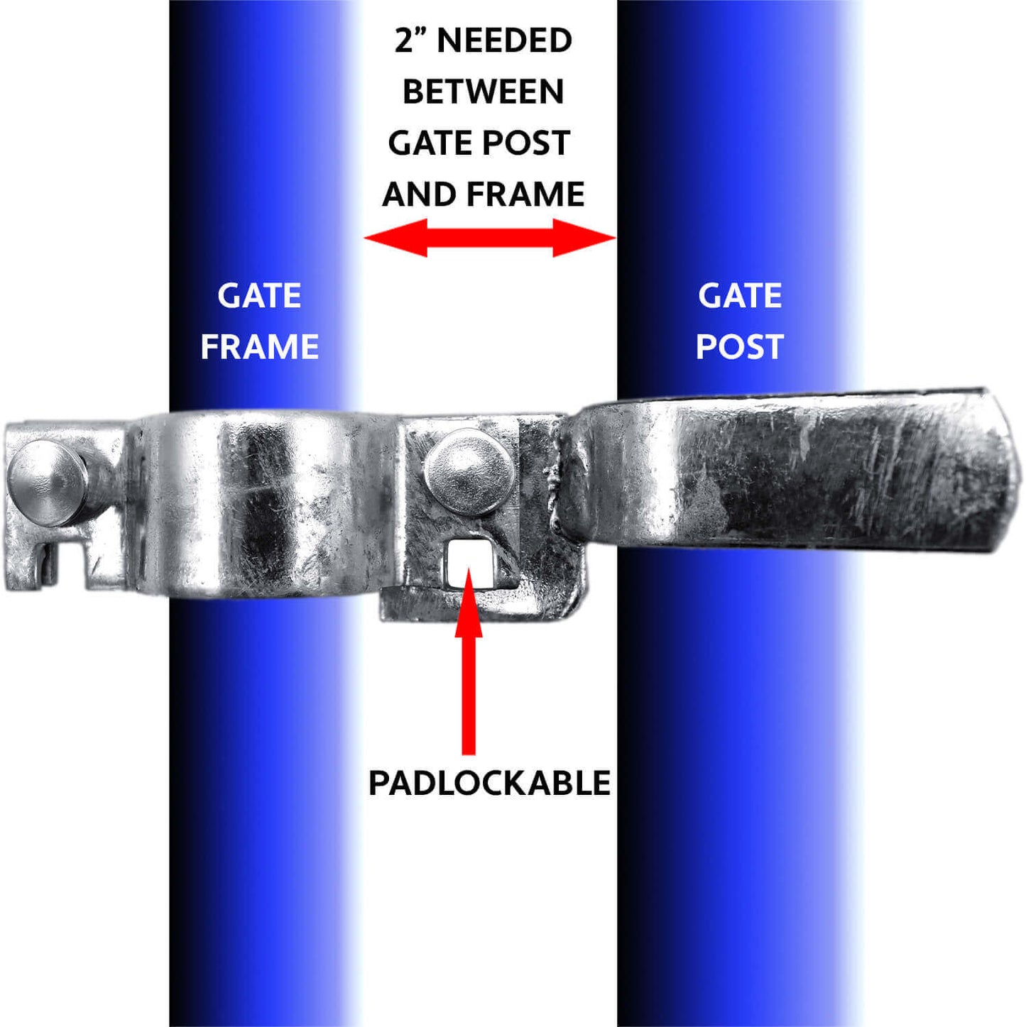 Chain Link Fence Gate Fork Latch -  Fence Gate Latch - Galvanized Fence Gate Latch With Hole for Padlock