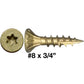 #8 x 3/4" - 2" Bronze Exterior Coated Wood Screw Torx/Star Drive Head - Multipurpose Exterior Coated Torx/Star Drive Wood Screws