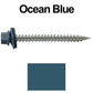 #9 x 2" Stainless Steel Metal Roofing Screws - Hex Washer Head - Self-Piercing (SP) tip metal to wood. EPDM washer. Colored head.
