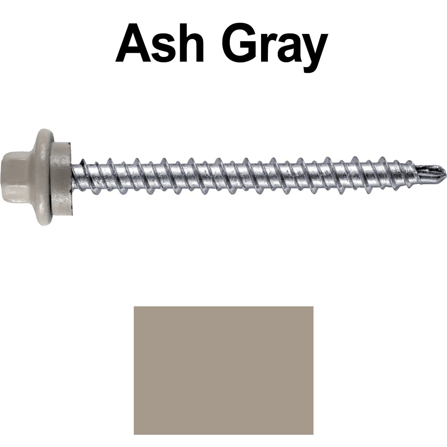 10 x 2” Stainless Steel Mini Driller Sheet Metal Roofing Screw - Hex Washer Cap - Self starting metal to wood siding screws - EPDM washer. Colored head.