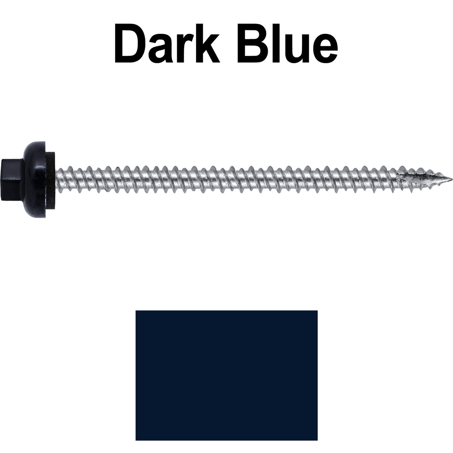 10 X 3“ HI-LO Zinc Aluminum Cap Metal Roofing Screws - Hex Washer Head - Self starting/self tapping - EPDM washer. Colored head.