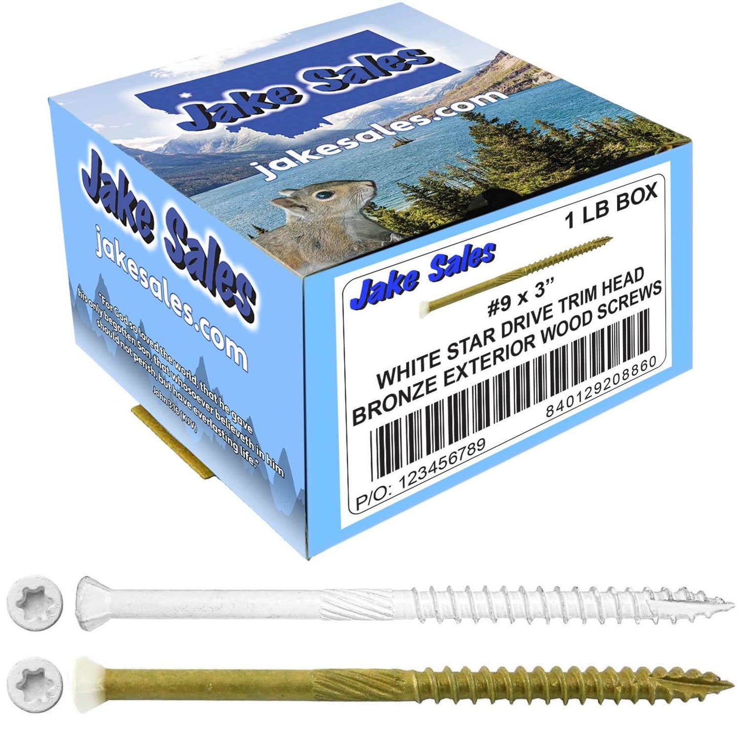 #9 Bronze Star WHITE TRIM HEAD Wood Screw Torx/Star Drive Head- Multipurpose Exterior Coated Torx/Star Drive Wood Screws