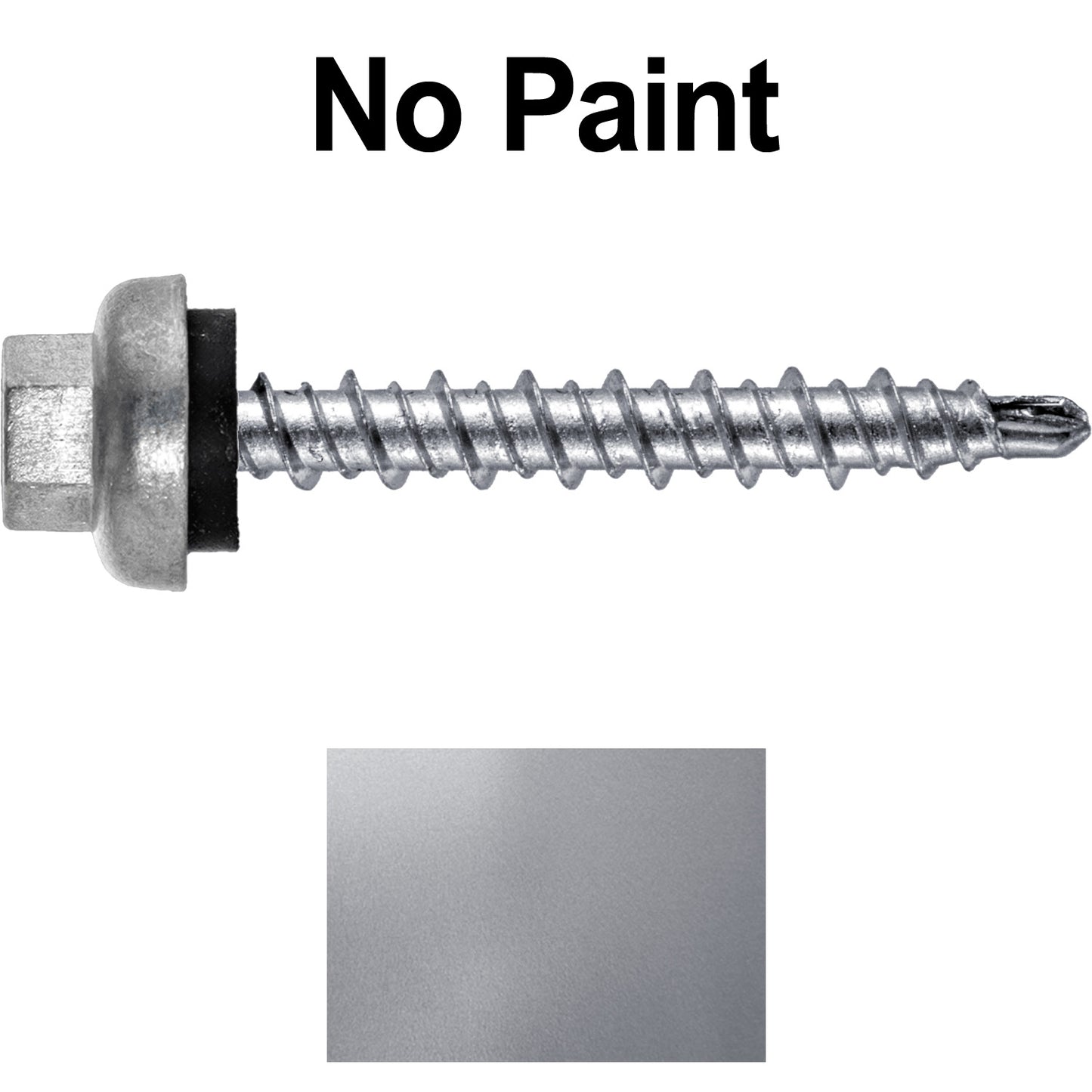 10 X 1-1/2” Zinc Aluminum Cap MINI-DRILLER Roofing Screws HI-LO THREAD Zinc Plated Carbon Steel Shank - EPDM Washer - Colored head