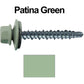 #10 x 1-1/2" Mini Driller Sheet Metal Roofing Screw - Hex Washer Head -  Self starting metal to wood siding screws. EPDM washer. Colored head.