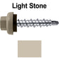 10 X 1" Zinc Aluminum Cap MINI-DRILLER Roofing Screws HI-LO THREAD Zinc Plated Carbon Steel Shank - EPDM Washer - Colored head