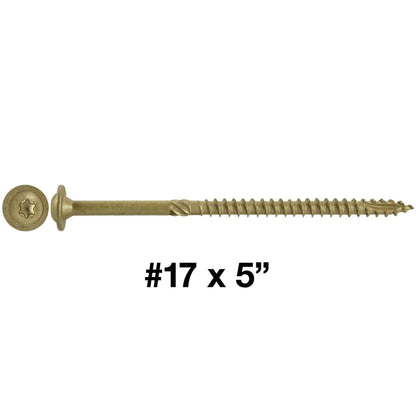 #17 Construction Lag Screw Exterior Coated Torx/Star Drive Heavy Duty Structural Lag - Modified Truss Washer Head