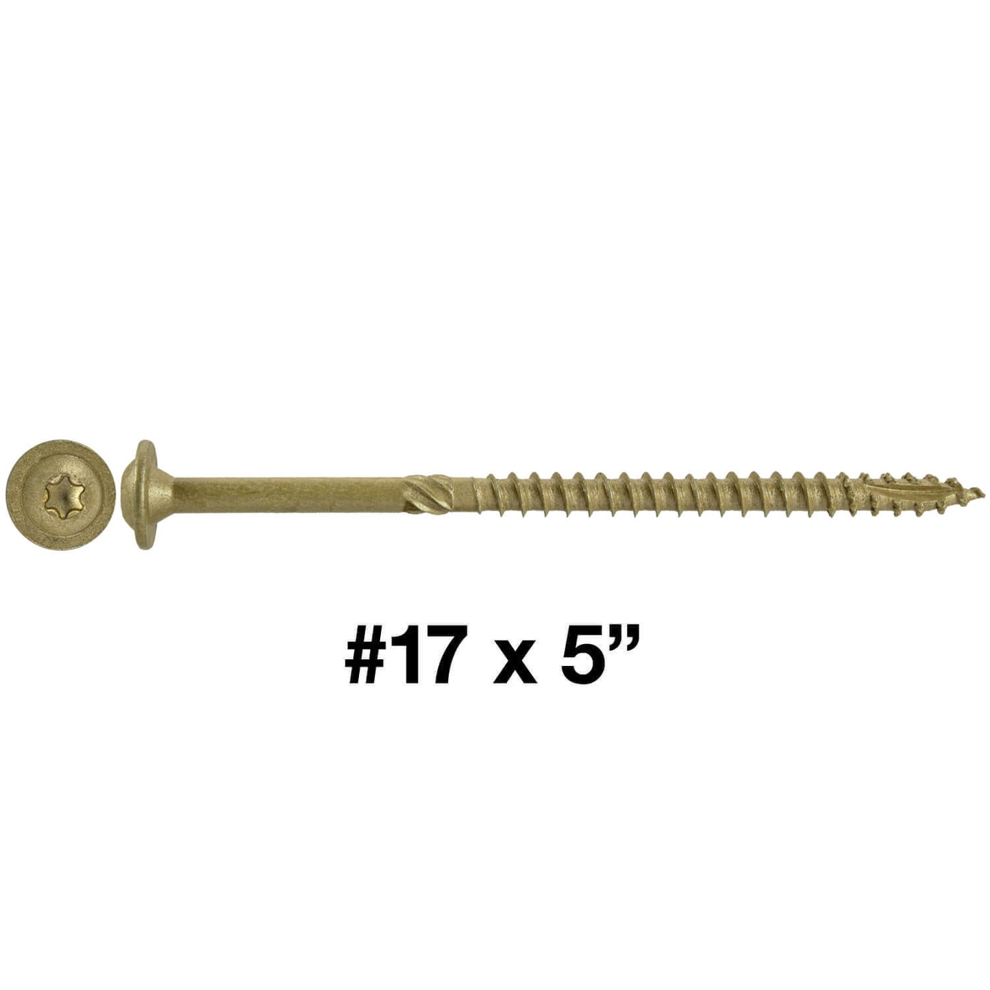#17 Construction Lag Screw Exterior Coated Torx/Star Drive Heavy Duty Structural Lag - Modified Truss Washer Head