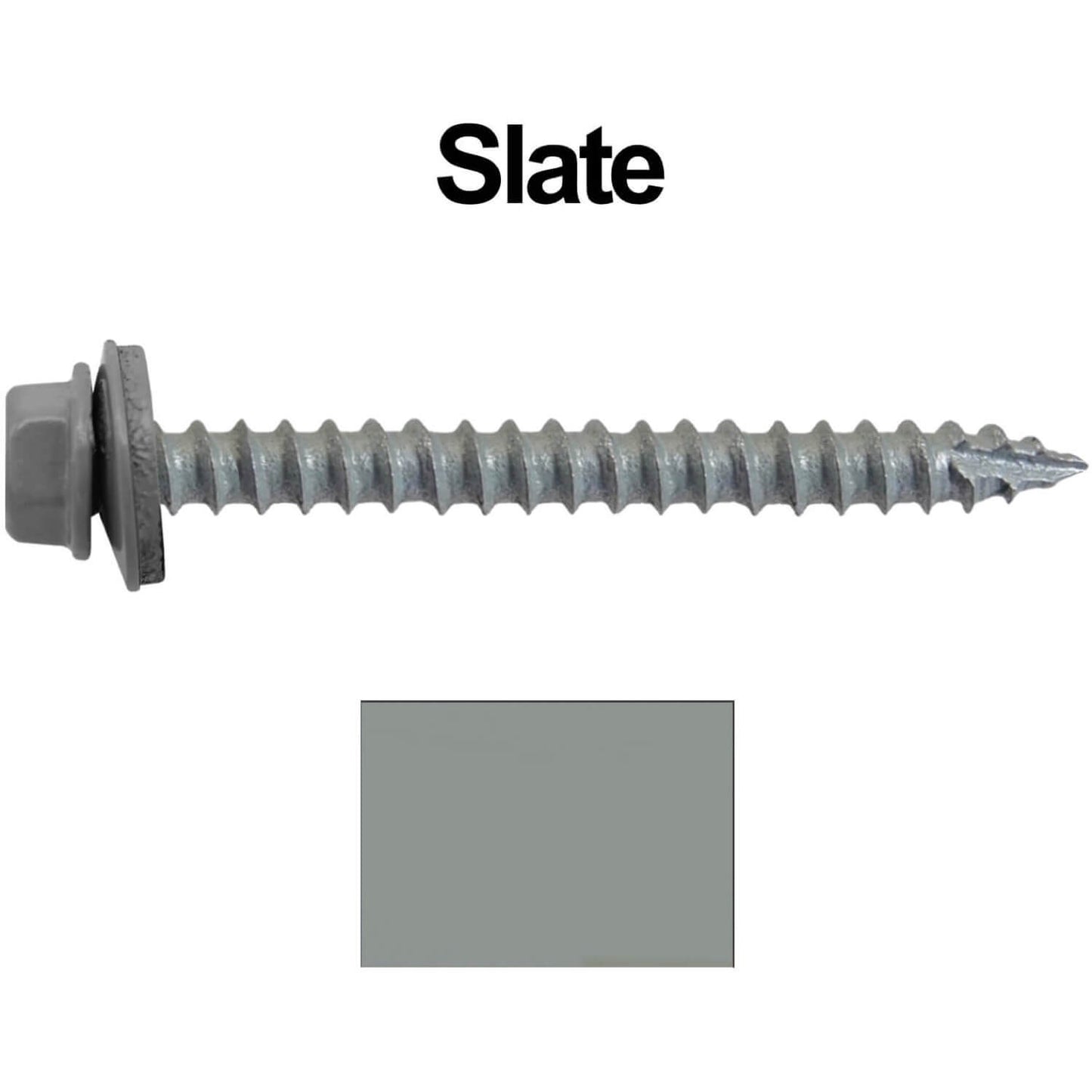 #14  x 2-1/2" Metal ROOFING SCREWS - Hex Washer Head - Self starting/self tapping - EPDM washer. Colored head.