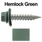 #9 x 1" Stainless Steel Metal Roofing Screws - Hex Washer Head - Self-Piercing (SP) tip metal to wood siding screws. EPDM washer. Colored head.