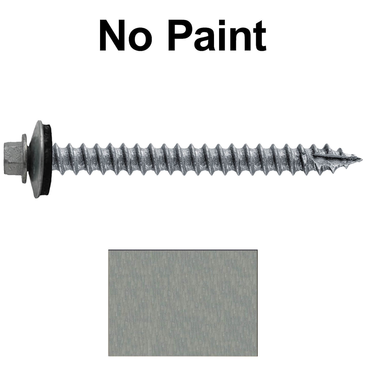 #12 x 2-1/2" RE-GRIP METAL ROOFING SCREWS - Hex Washer Head - Self starting/self tapping - EPDM washer. Colored head.
