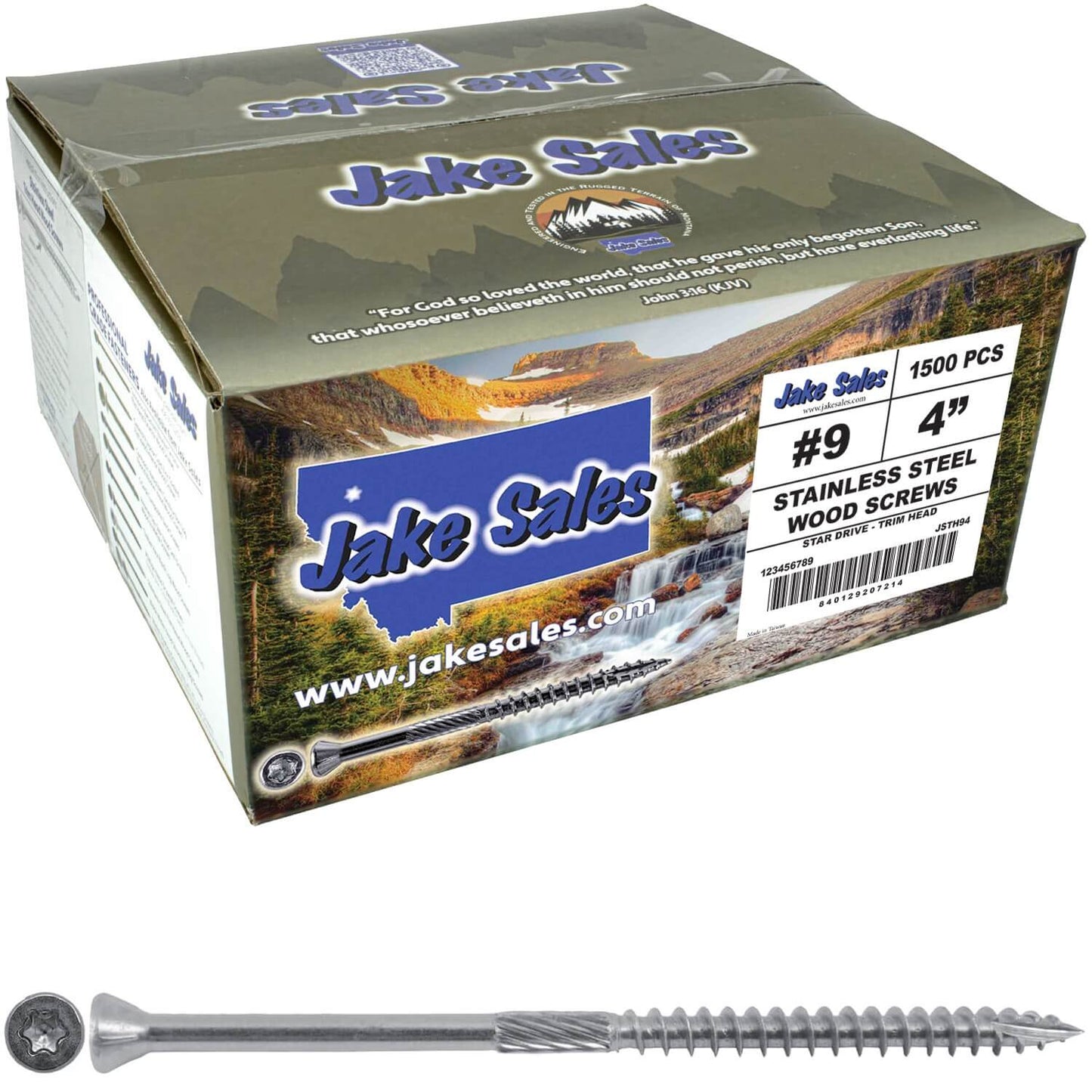 #9 Silver Star Stainless Steel TRIM HEAD Screw Torx/Star Head  - Stainless Steel TRIM HEAD Wood Screws