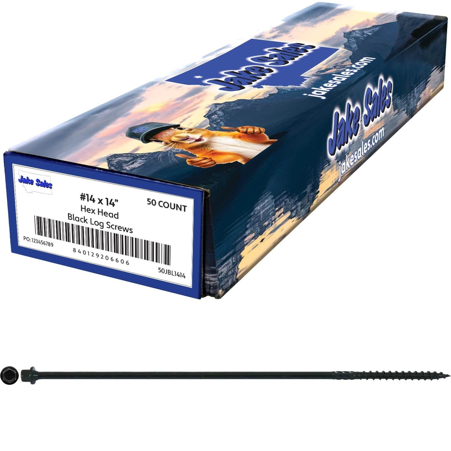 #14 Heavy-Duty Black Timber, Log & Structural Wood Screws - Exterior Coated - Use for Fastening Ledger Boards, Large Timbers, Logs and more.