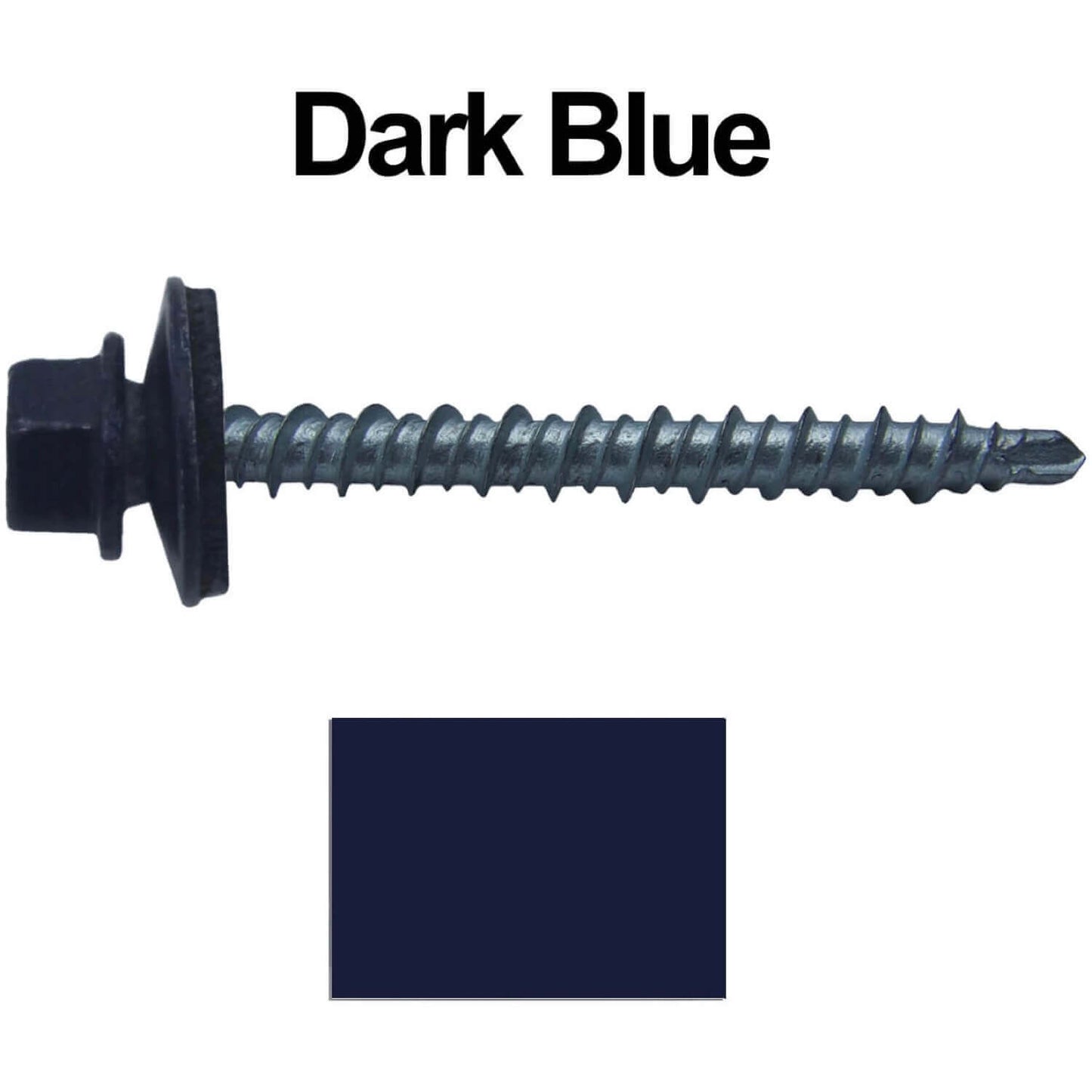 #10 x 2" Mini Driller Sheet Metal Roofing Screw - Hex Washer Head -  Self starting metal to wood siding screws. EPDM washer. Colored head.