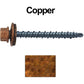 10 x 2" - Mini Driller Sheet Metal Roofing Screw - Hex Washer Head -  Self starting metal to wood siding screws. EPDM washer. Colored head.