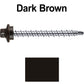 10 x 2” Stainless Steel Mini Driller Sheet Metal Roofing Screw - Hex Washer Cap - Self starting metal to wood siding screws - EPDM washer. Colored head.