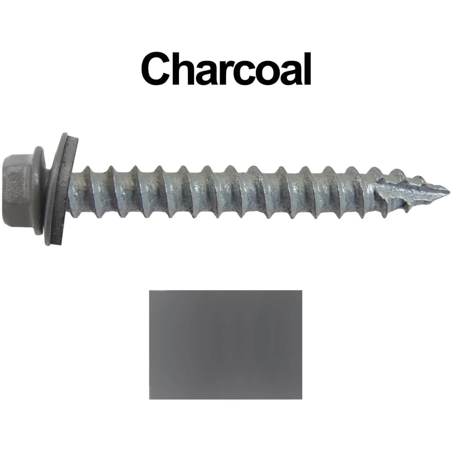 #14 x 2" Metal ROOFING SCREWS - Hex Washer Head - Self starting/self tapping - EPDM washer. Colored head.