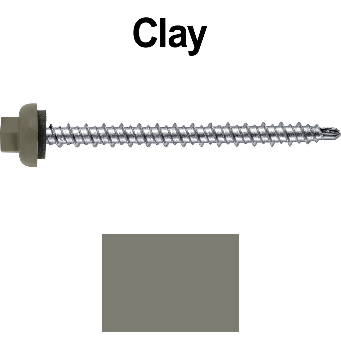10 X 2-1/2" Zinc Aluminum Cap MINI-DRILLER Roofing Screws HI-LO THREAD Zinc Plated Carbon Steel Shank - EPDM Washer - Colored head