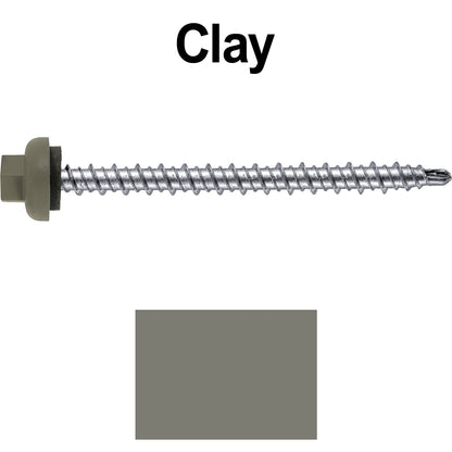 10 X 2-1/2" Zinc Aluminum Cap MINI-DRILLER Roofing Screws HI-LO THREAD Zinc Plated Carbon Steel Shank - EPDM Washer - Colored head