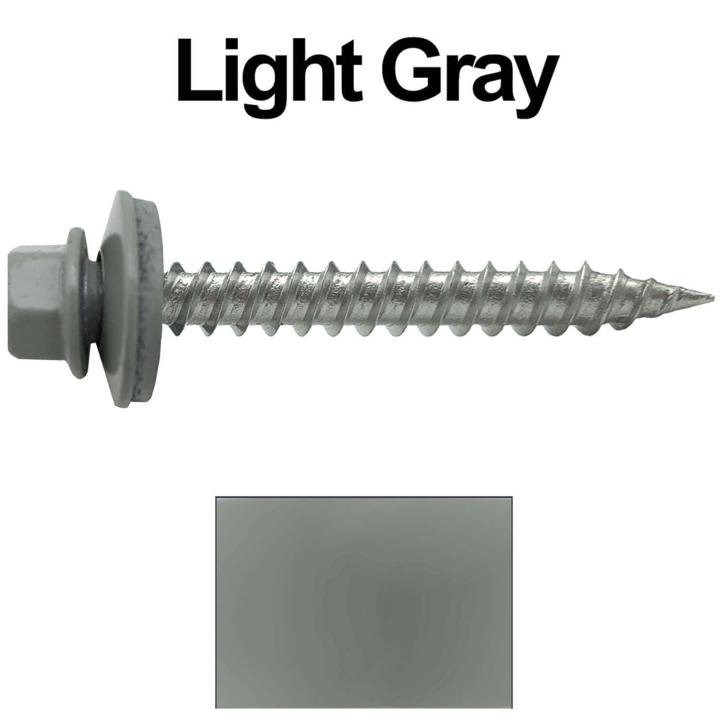 #9 x 1-1/2" Stainless Steel Metal Roofing Screws - Hex Washer Head - Self-Piercing (SP) tip metal to wood siding screws. EPDM washer. Colored head.