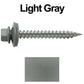 #9 x 1-1/2" Stainless Steel Metal Roofing Screws - Hex Washer Head - Self-Piercing (SP) tip metal to wood siding screws. EPDM washer. Colored head.