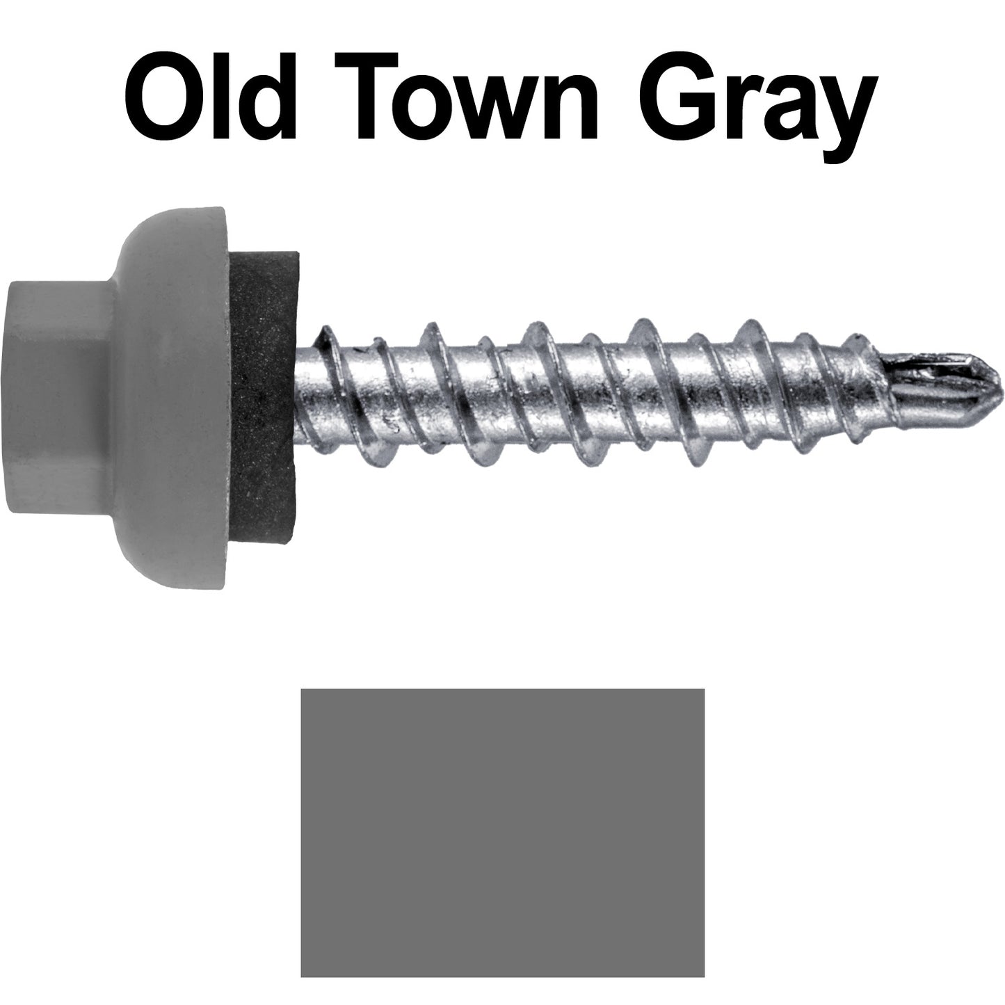 10 X 1" Zinc Aluminum Cap MINI-DRILLER Roofing Screws HI-LO THREAD Zinc Plated Carbon Steel Shank - EPDM Washer - Colored head