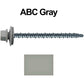 #10 x 3" Mini Driller Sheet Metal Roofing Screw - Hex Washer Head -  Self starting metal to wood siding screws. EPDM washer. Colored head.