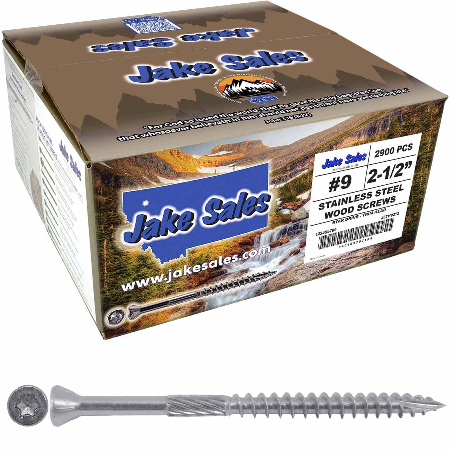 #9 Silver Star Stainless Steel TRIM HEAD Screw Torx/Star Head  - Stainless Steel TRIM HEAD Wood Screws