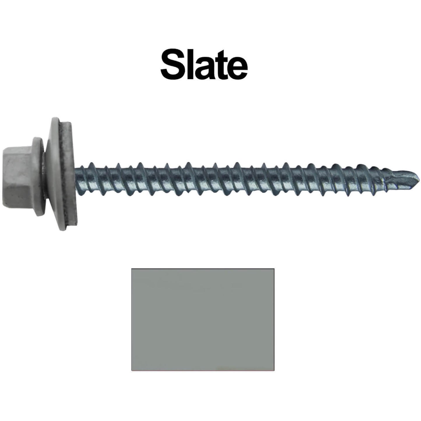 10 x 2-1/2" Metal ROOFING SCREWS - Hex Head Mini Driller - metal to wood siding screws - Self starting/self tapping - EPDM washer. Colored head.