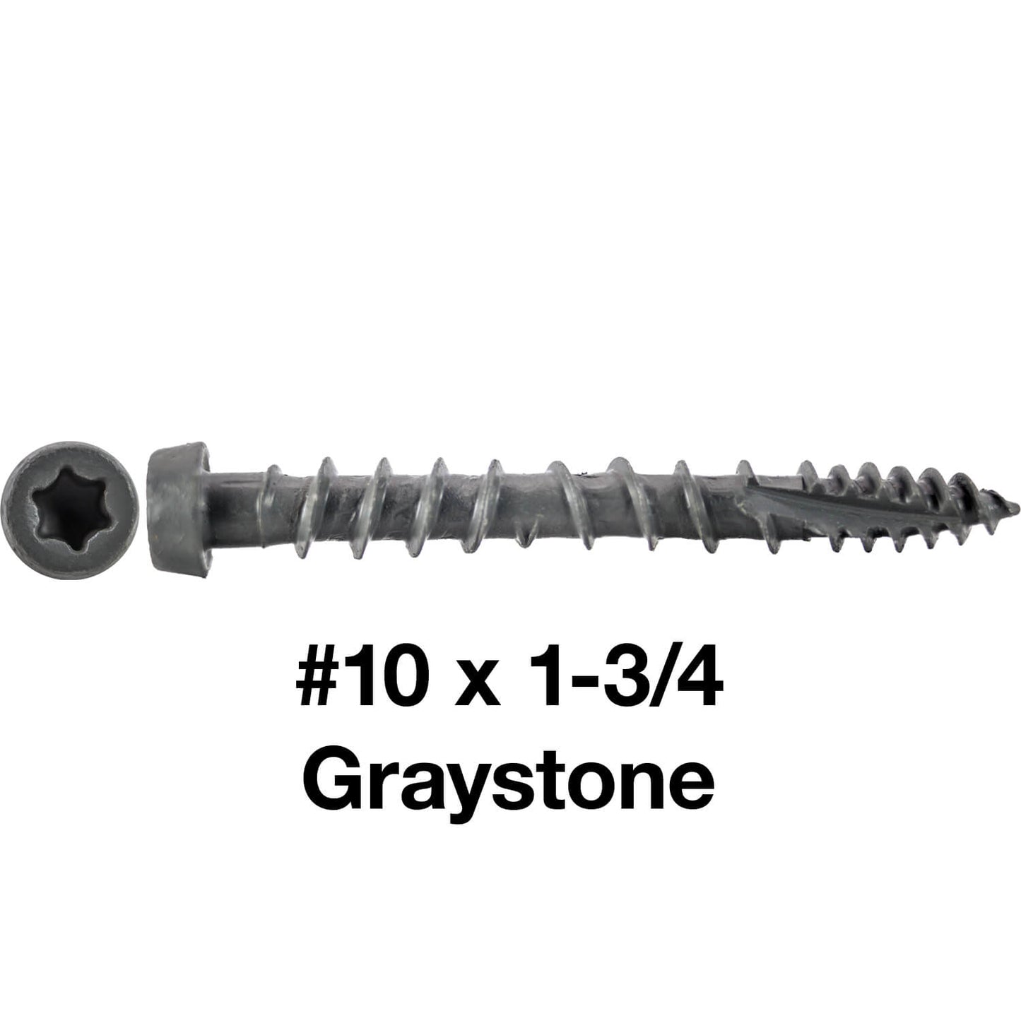 10 x 1-3/4"  Composite Decking Screws. Exterior Coated, Pressure Treated and ACQ Lumber Compatible. Use T20 Torx/Star Dive Bit