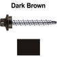 #10 x 1-1/2" Stainless Steel Mini Driller Sheet Metal Roofing Screw - Hex Washer Cap - Self starting metal to wood siding screws - EPDM washer. Colored head.