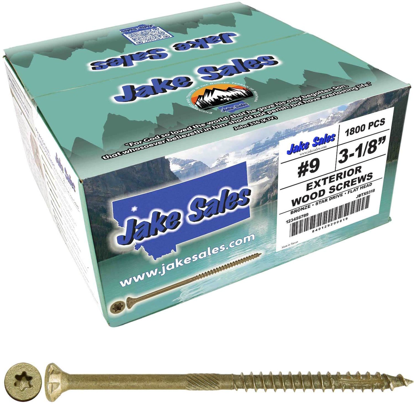 #9 x 1-1/2" - 3-1/8" Bronze Exterior Coated Wood Screw Torx/Star Drive Head - Multipurpose Exterior Coated Torx/Star Drive Wood Screws