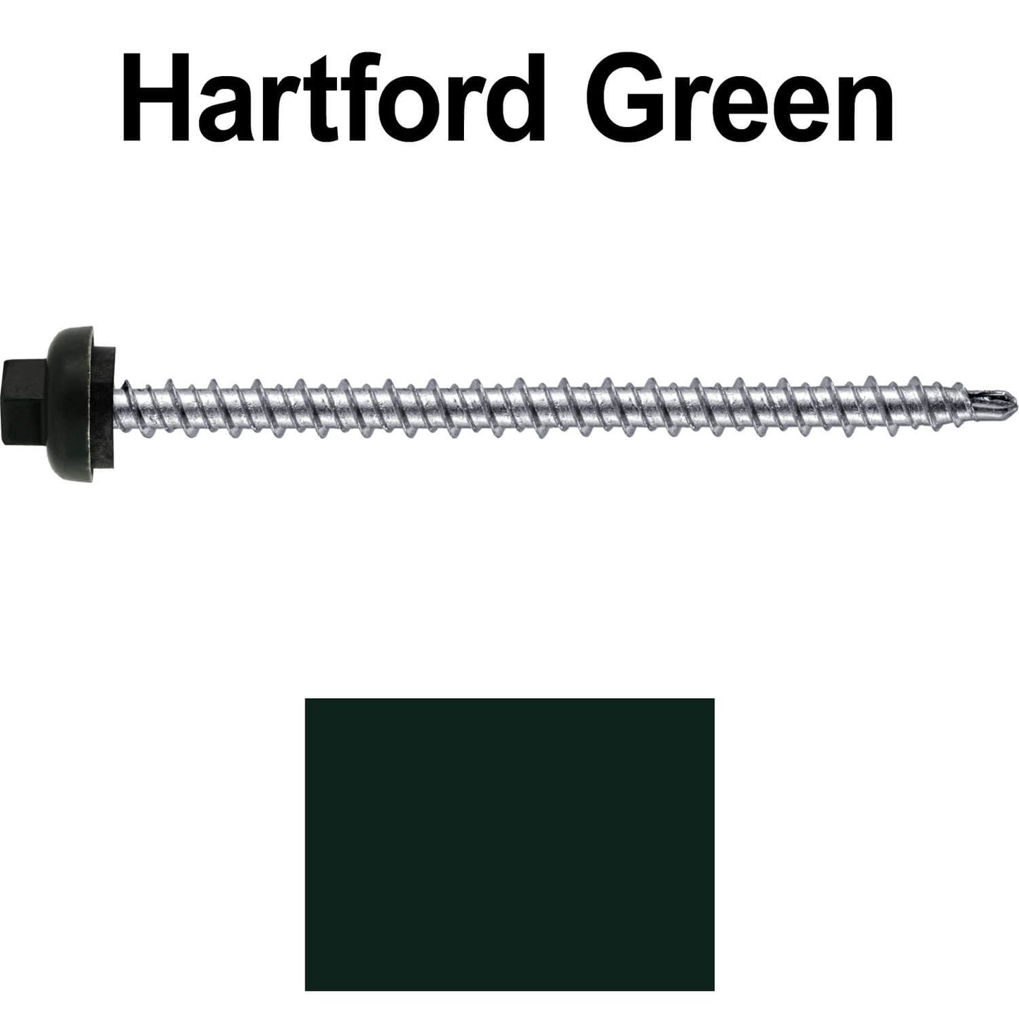 10 X 3" Zinc Aluminum Cap MINI-DRILLER Roofing Screws HI-LO THREAD Zinc Plated Carbon Steel Shank - EPDM Washer - Colored head